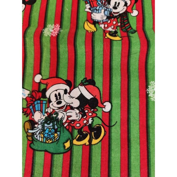 Disney Mickey & Minnie Christmas Stripe Cotton Fabric 1 Yard x 45 Inches - Picture 8 of 11